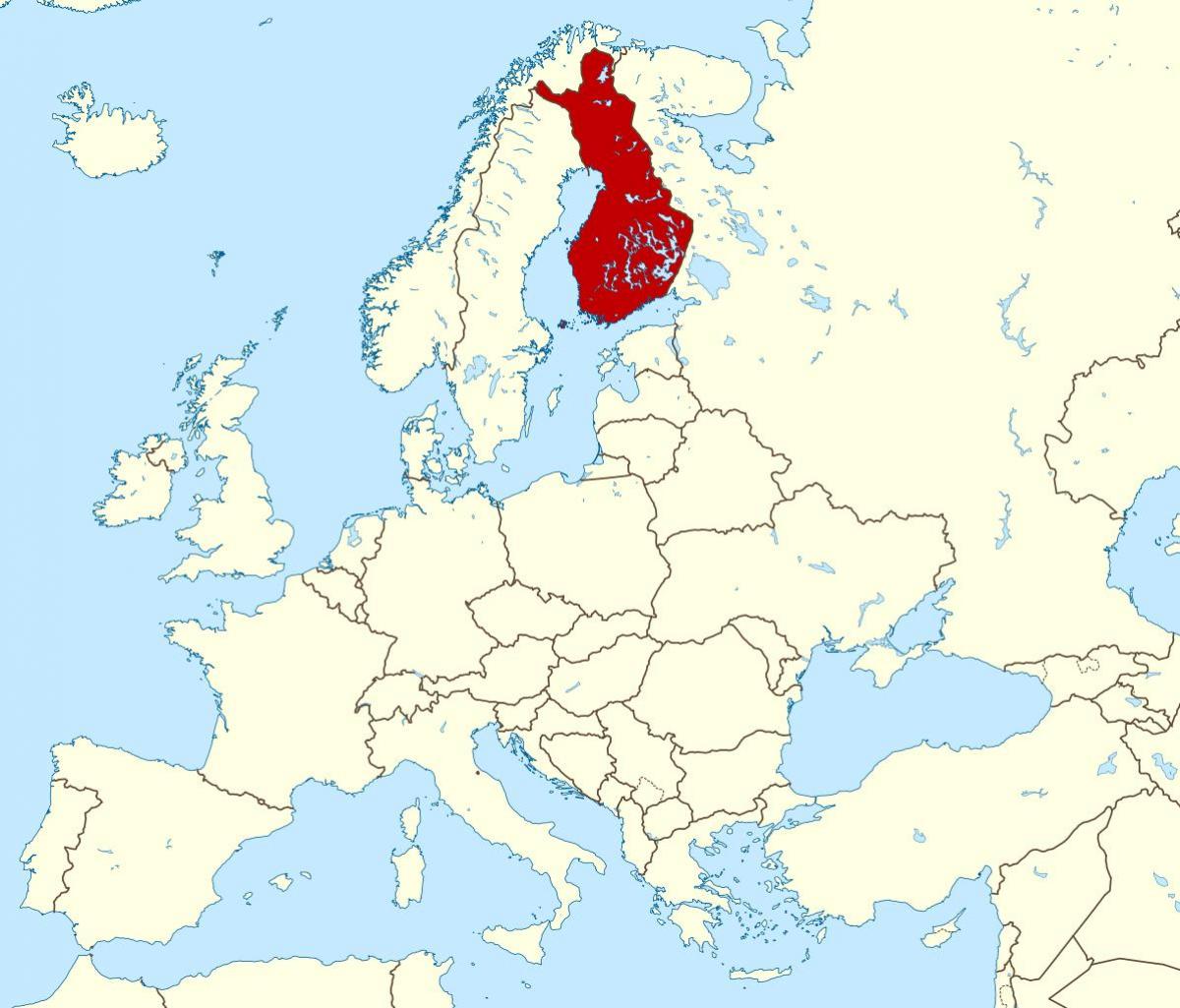 wereldkaart met Finland