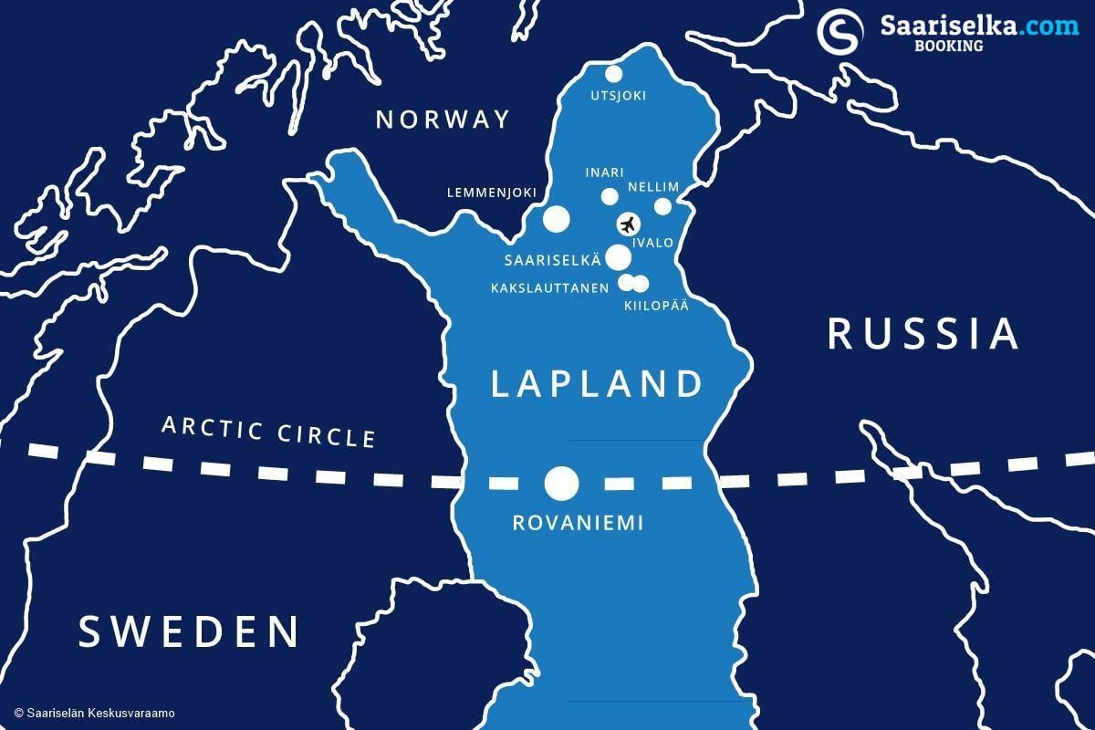 kaart van saariselka Finland