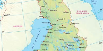 Kaart van Finland geografie