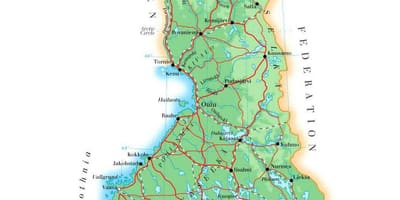 Kaart van Finland hoogte