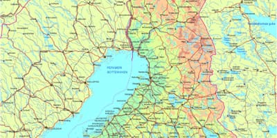 Kaart van Finland weg