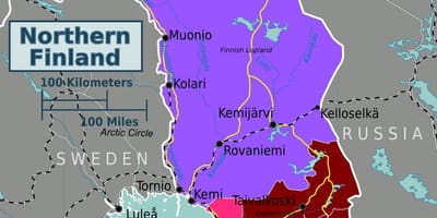 Kaart van noord-Finland