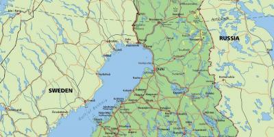 Kaart van de poolcirkel in Finland